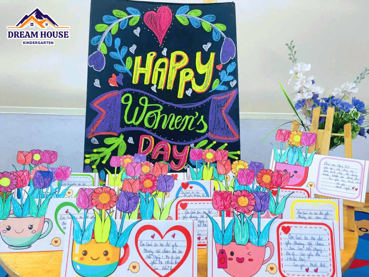 “BÀ ƠI, MẸ ƠI! CON CÓ MÓN QUÀ NHỎ TẶNG BÀ VÀ MẸ…” - Trường Mầm Non Ngôi Nhà Mơ Ước